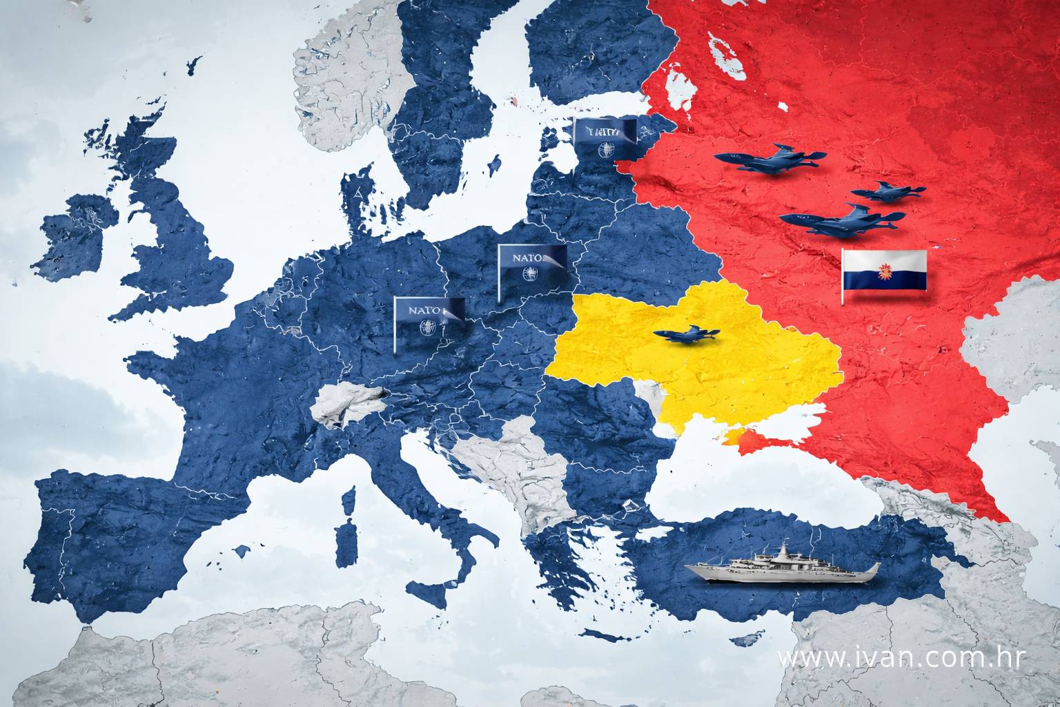 Ukrajina NATO geostrategija karta Europe