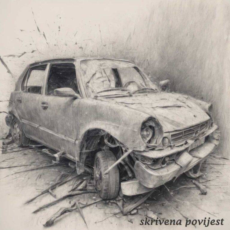 ilsutracija automobila koji je oštećen zbog podmetnute bombe