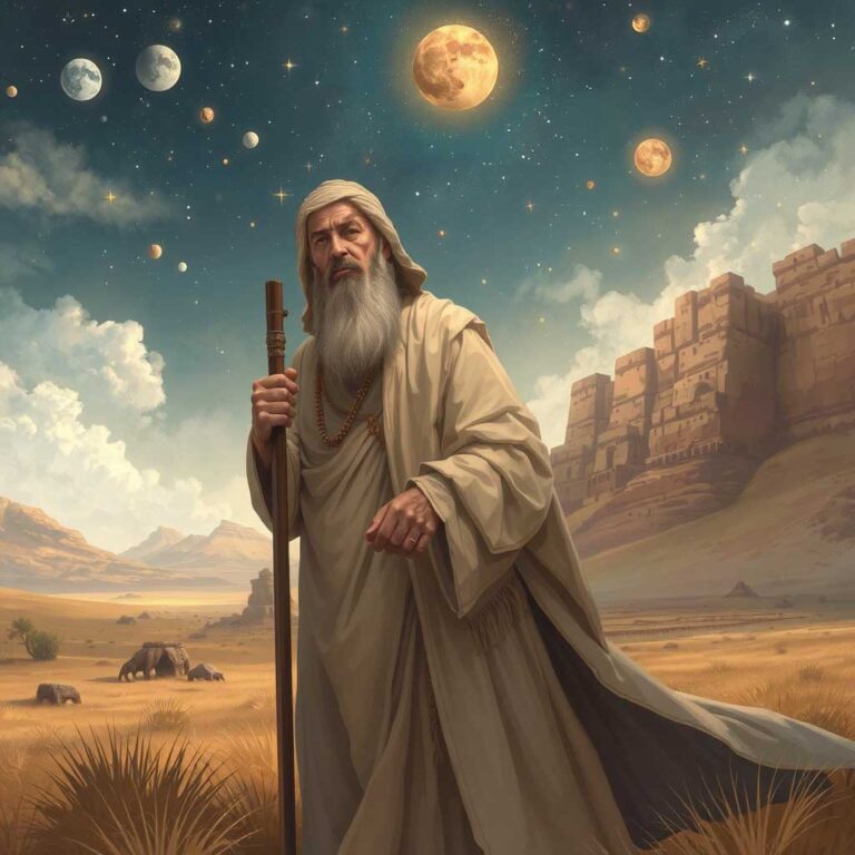 Abraham,Živopisno ilustrirano (((Abraham (hebrejski: אברהם —— prvi patrijarh hebrejske civilizacije, koji je poveo skupinu ljudi iz Ura u Mezopotamiji prema Obećanoj zemlji.