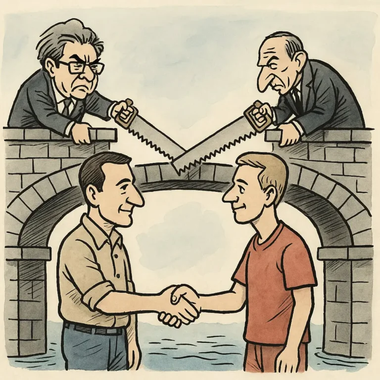 Političko upravljanje,Narodi povezuju mostove. Politika pokušava piliti stupove.