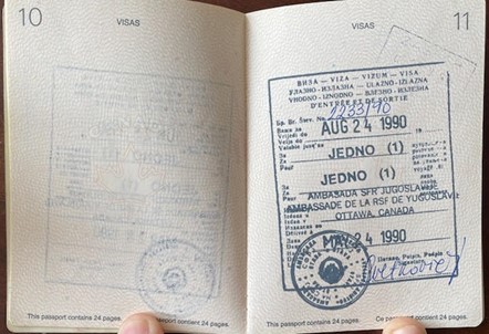 Podaci iz kanadske putovnice Gojka Šuška