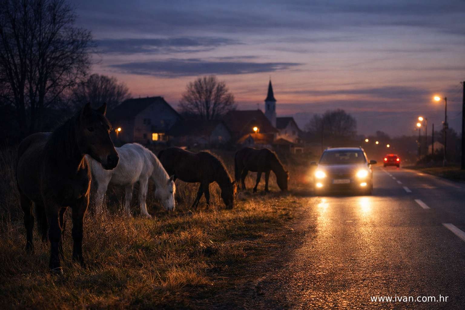 Stoka bez nadzora u Hrvatskoj konji na cesti opasnost za promet i imovinu