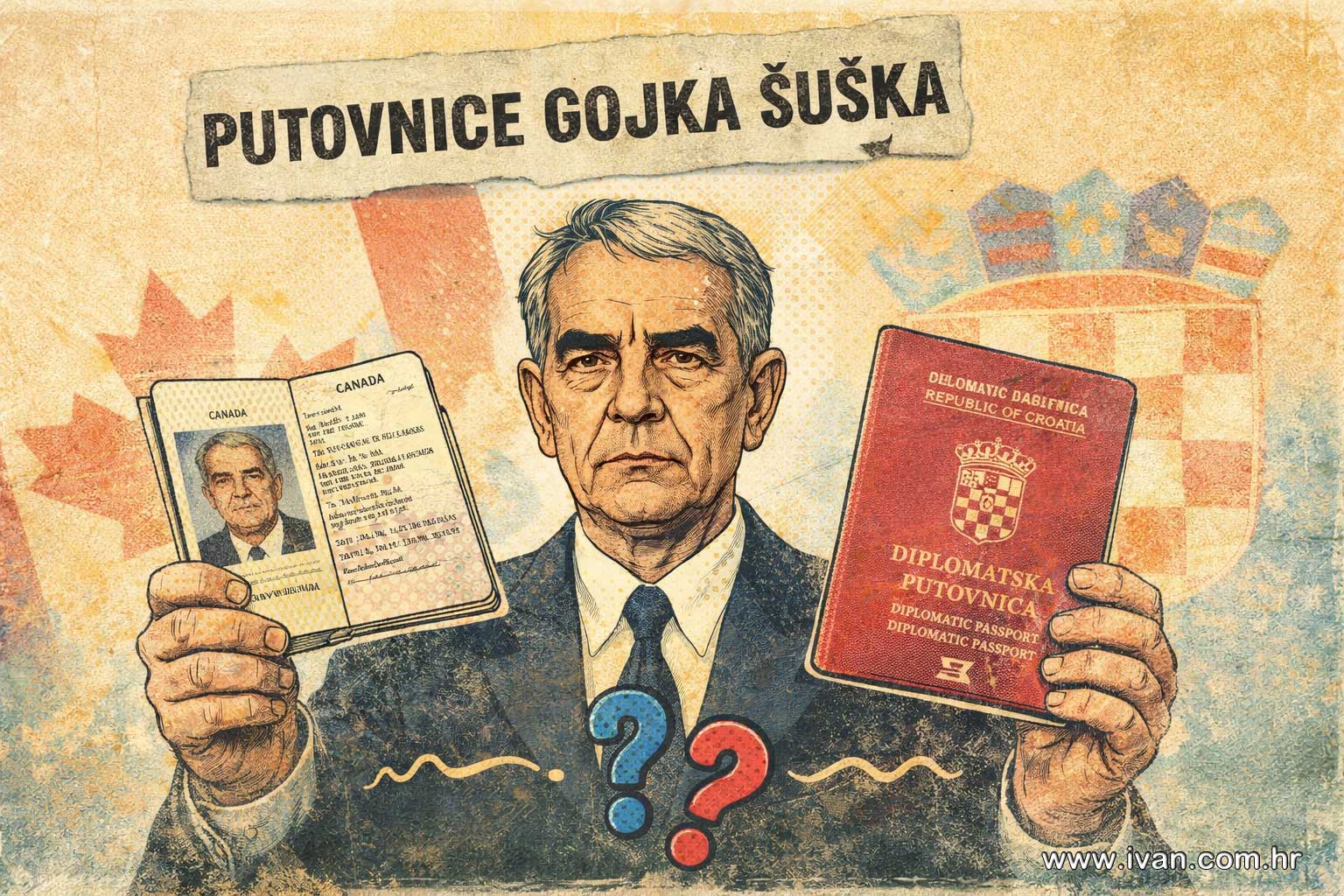 Putovnice Gojka Šuška – kanadska i hrvatska diplomatska putovnica