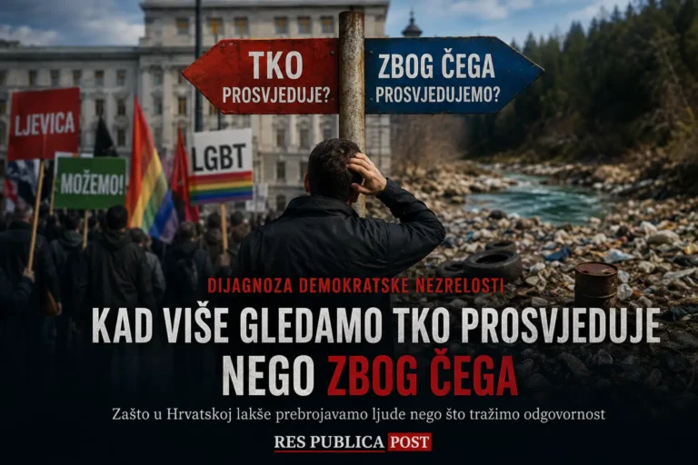 Demokratska nezrelost u Hrvatskoj vidi se kada važnije postane tko prosvjeduje nego zašto.