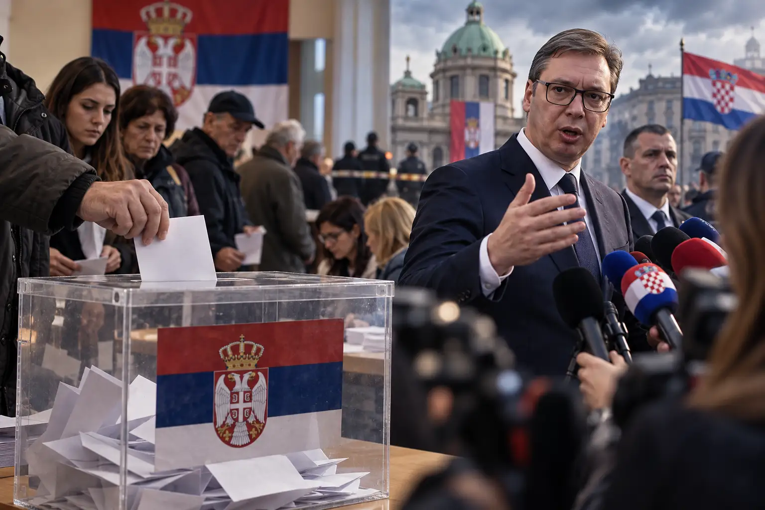 Izbori u Srbiji 2026. – glasačko mjesto i političke napetosti tijekom izbornog dana